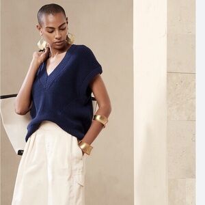 Banana Republic Navy V-Neck Sweater